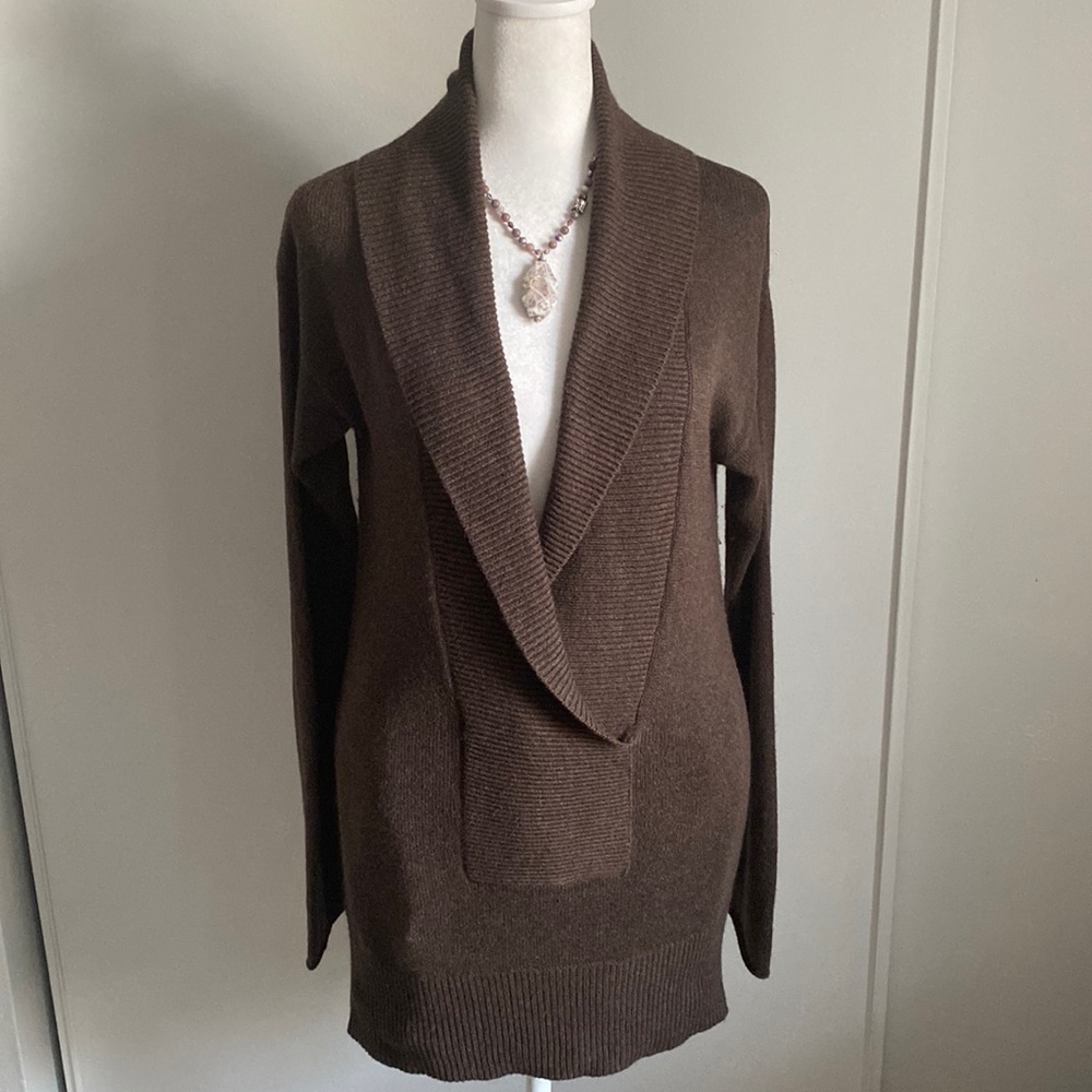Vintage Banana Republic Women’s Long Wide Collar Surplice Angora Blend Sweater